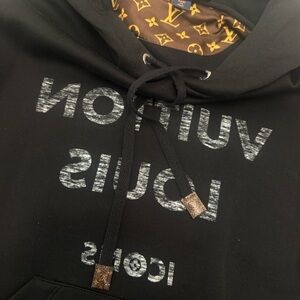 Louis Vuitton Black and Gold Hoodie